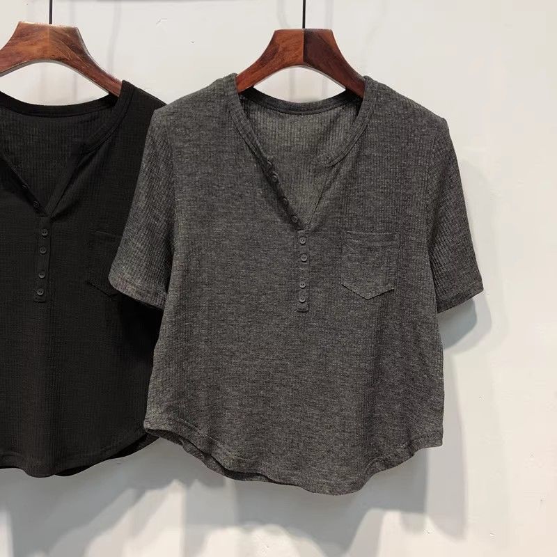 Summer Clothing Trends For Women - Pocket Patchwork Simplicity Street Casual Tops