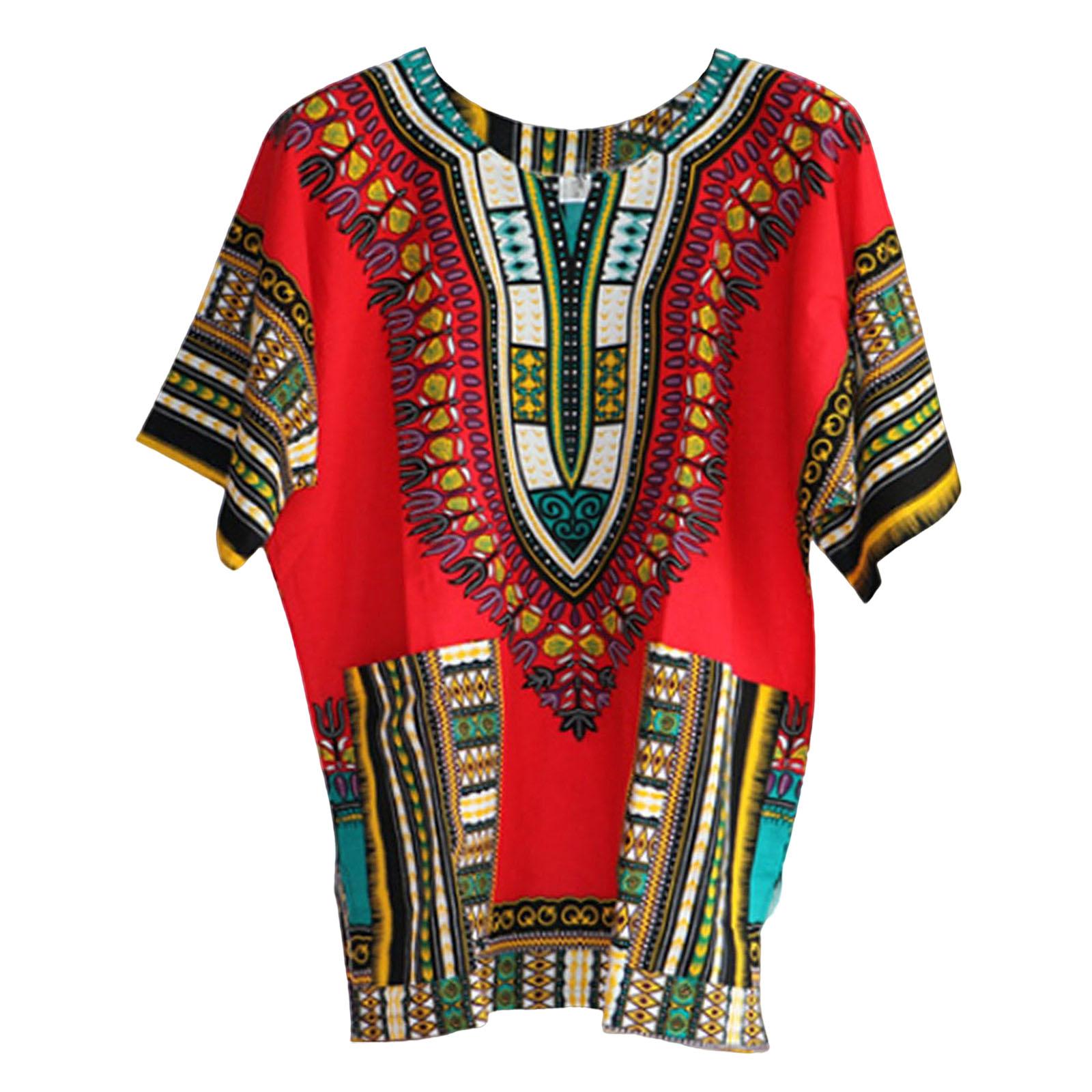 Yours Summer Clothing - African Traditional Dashiki T Shirt Floral