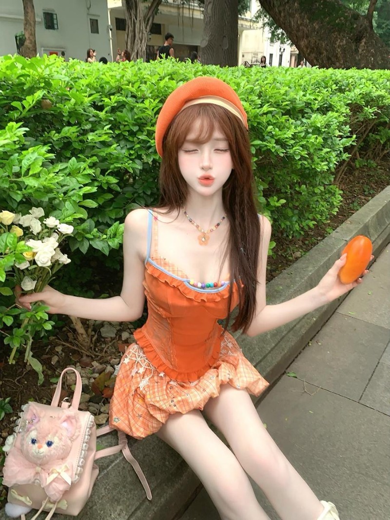 Summer New Orange Dopamine Swe - огляд і ціна Summer Clothing Women Sale