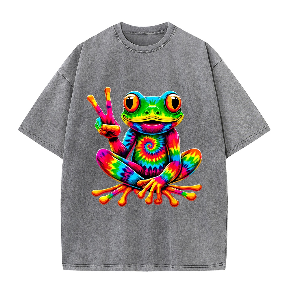 Tie-Dye Frog Peace Sign Hippie - огляд і ціна Summer Clothing Staples