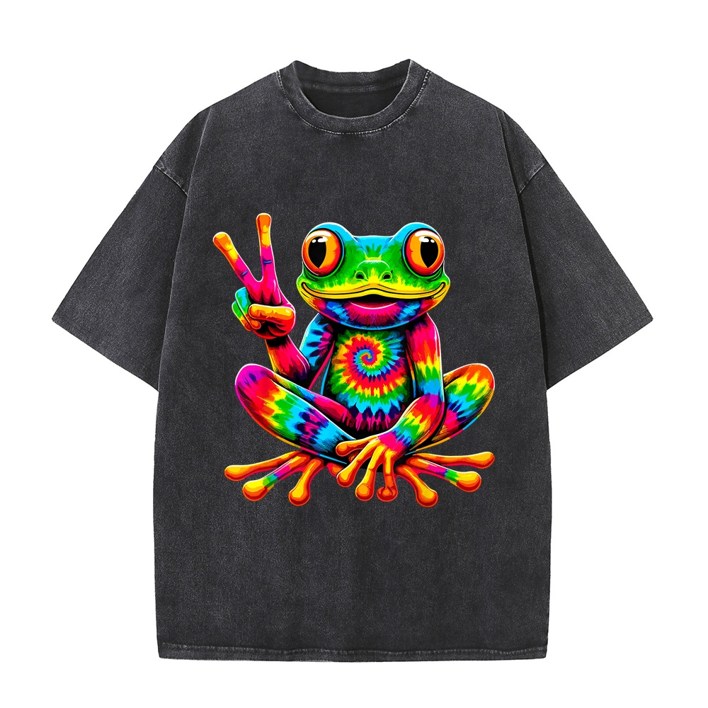 Tie-Dye Frog Peace Sign Hippie - огляд і ціна Summer Clothing Staples