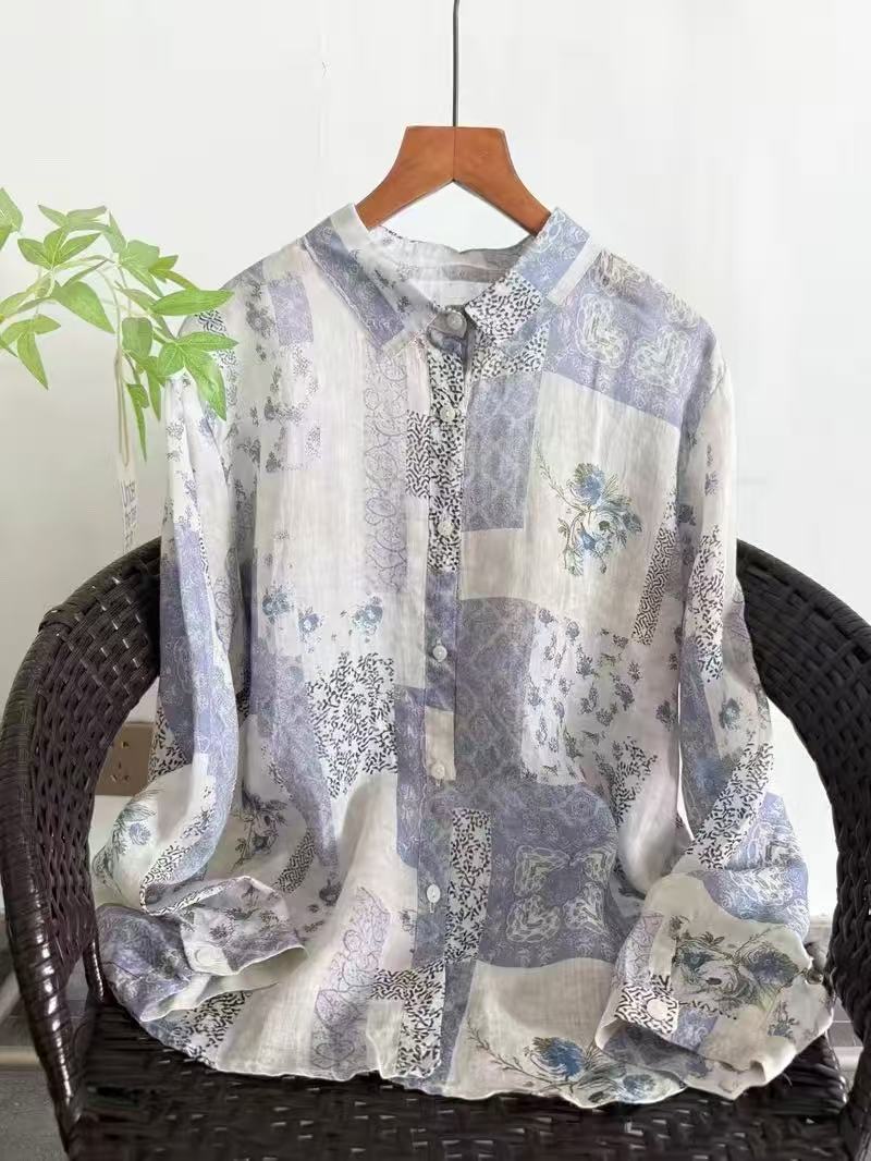 100% Ramie linen shirts and bl - огляд і ціна Vintage Summer Clothing Brand