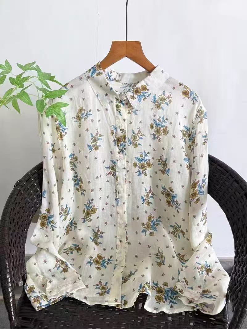 100% Ramie linen shirts and bl - огляд і ціна Vintage Summer Clothing Brand
