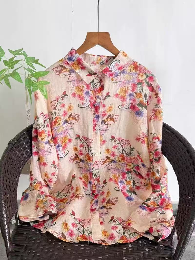 100% Ramie linen shirts and bl - огляд і ціна Vintage Summer Clothing Brand