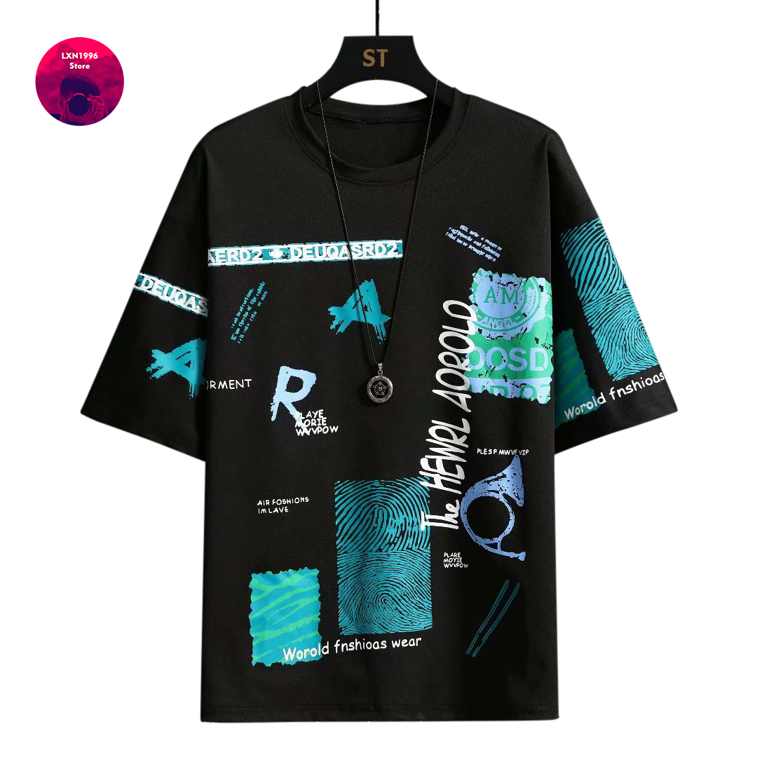 Men Harajuku Graphic Black Sum - огляд і ціна Vintage Summer Clothing Brand