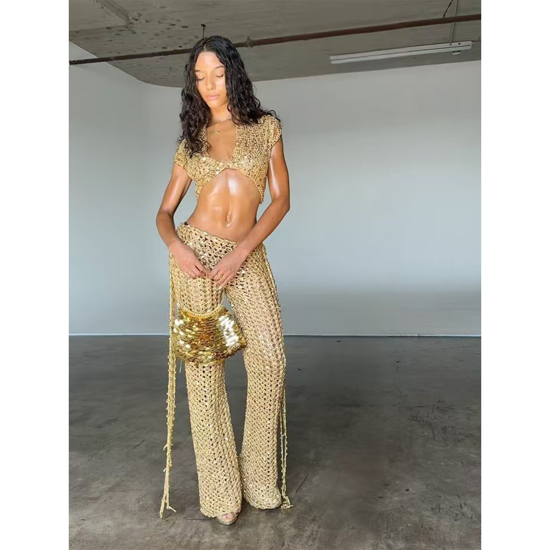Chic Sequined Crochet Mini Ski - огляд і ціна Summer Clothing Women Sale